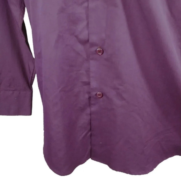 President Stone Work Office Business Dress Shirt, Eggplant Purple,  M - Picture 3 of 10